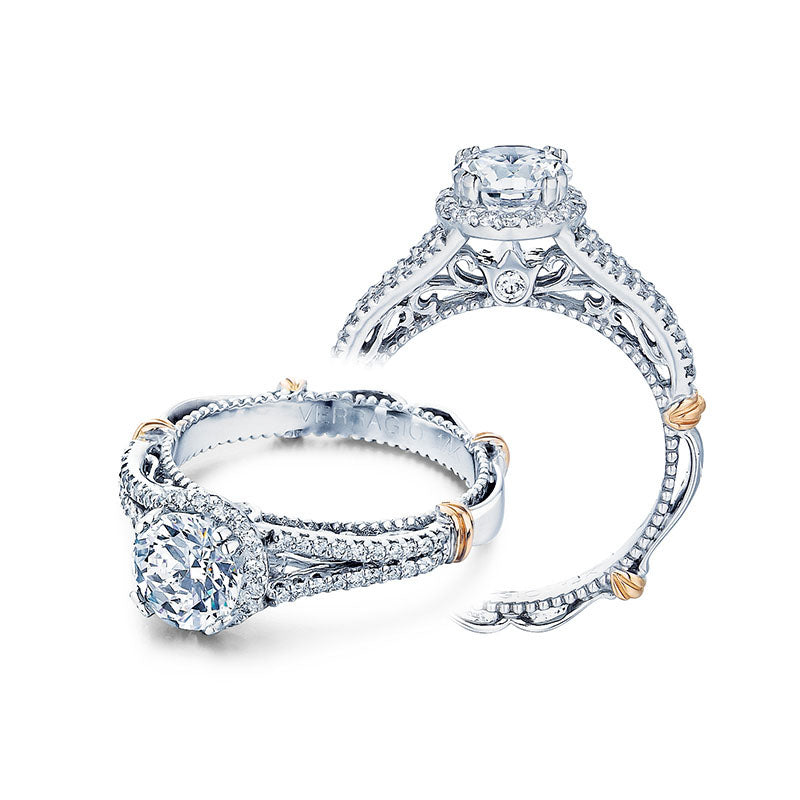 Verragio 14k White Gold Parisian Halo Engagement Ring