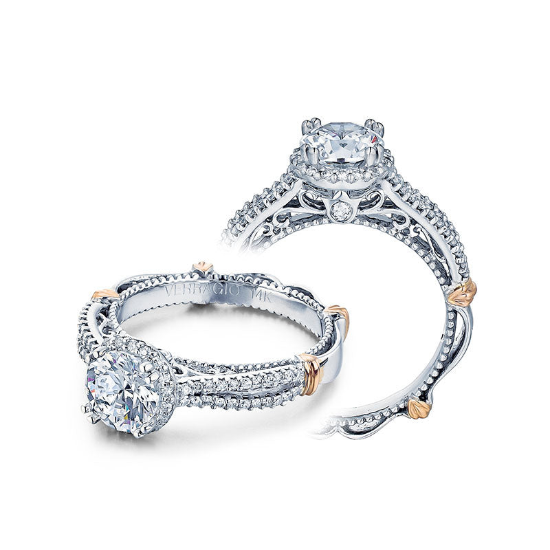 Verragio 14k White Gold Parisian Halo Engagement Ring