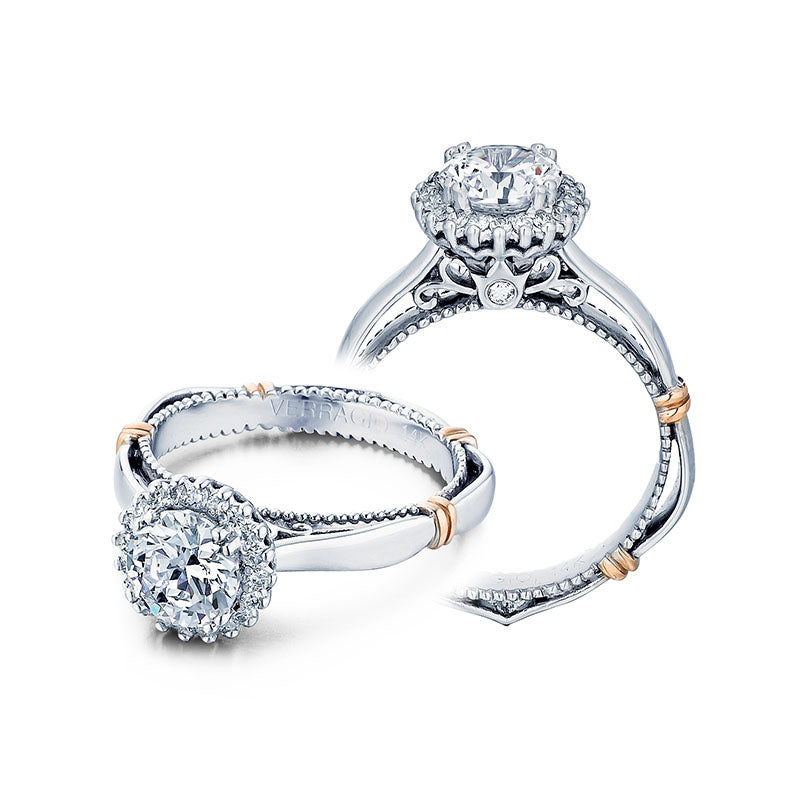 Verragio 14k White Gold Parisian Halo Engagement Ring