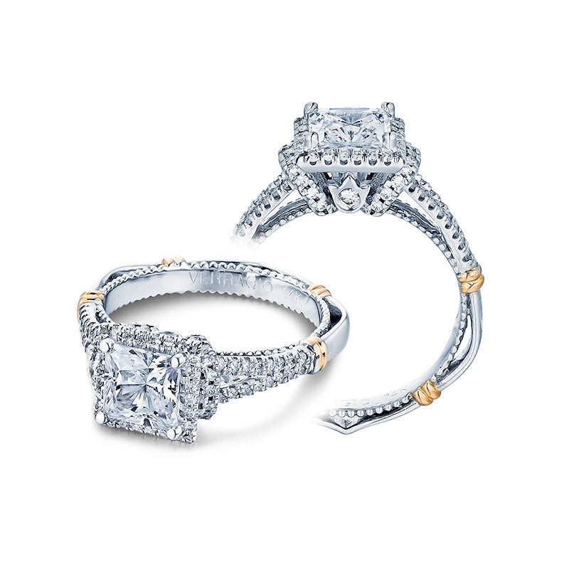 Verragio 14k White Gold Parisian Halo Engagement Ring