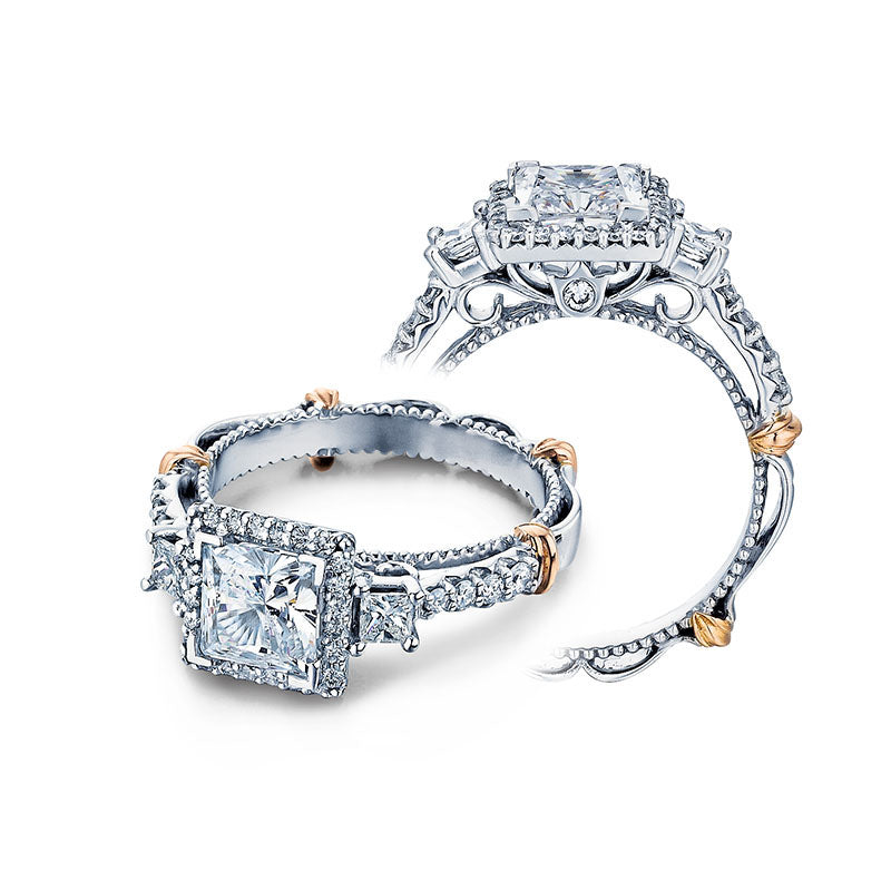 Verragio 14k White Gold Parisian Halo Engagement Ring