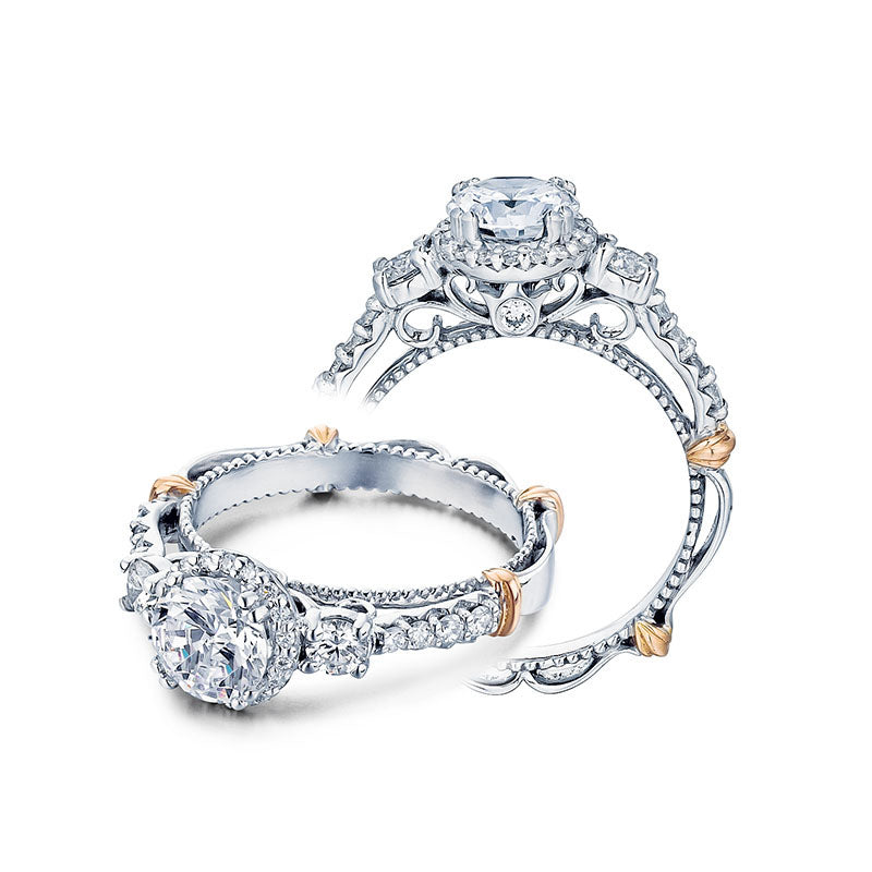 Verragio 14k White Gold Parisian Halo Engagement Ring