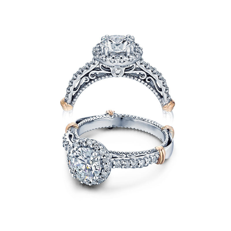 Verragio 14k White Gold Parisian Halo Engagement Ring