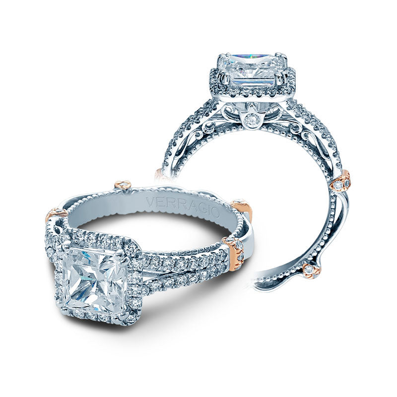 Verragio 14k White Gold Parisian Halo Engagement Ring