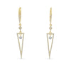 Brevani 14K Yellow Gold Dashing Diamond Triangle Dangle Earrings