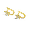 Brevani 14K Yellow Gold Diamond Shooting Star Huggie Earrings