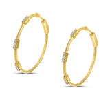 Brevani 14K Yellow Gold Diamond Flex Hoop Earrings