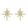 Brevani 14K Yellow Gold Diamond Starburst Earrings