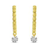 Brevani 14K Yellow Gold Dashing Diamond Huggie Earrings