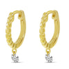 Brevani 14K Yellow Gold Dashing Diamond Huggie Earrings