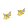 Brevani 14K Yellow Gold Diamond Butterfly Post Earrings