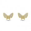 Brevani 14K Yellow Gold Diamond Butterfly Post Earrings