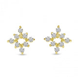 Brevani 14K Yellow Gold Diamond Mini Starburst Stud Earrings