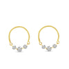 Brevani 14K Yellow Gold Dashing Diamond Half Circle Front Hoop Earrings