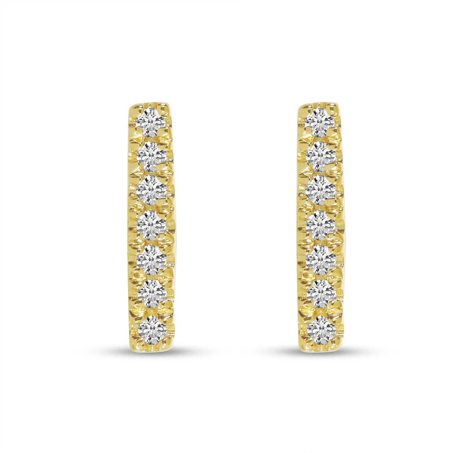 Brevani 14K Yellow Gold Diamond Bar Stud Earrings