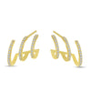 Brevani 14K Yellow Gold Triple Row Diamond Huggies