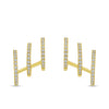 Brevani 14K Yellow Gold Triple Row Diamond Huggies
