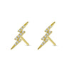 Brevani 14K Yellow Gold Small Diamond Lightning Bolt Stud Earrings