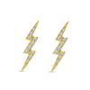 Brevani 14K Yellow Gold Small Diamond Lightning Bolt Stud Earrings