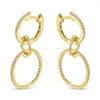 Brevani 14K Yellow Gold Double Diamond Hoop Earrings