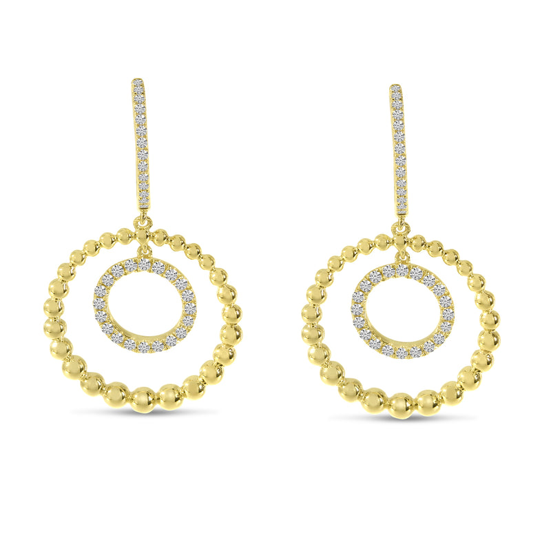 Brevani 14K Yellow Gold Beaded Sphere Dangle Earrings