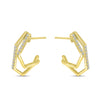 Brevani 14K Yellow Gold Diamond Geometric Double Hoop Earrings