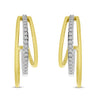 Brevani 14K Yellow Gold Two-Tone Diamond Triple Huggie Earrings