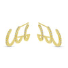 Brevani 14K Yellow Gold Triple Row Diamond Huggies