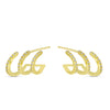 Brevani 14K Yellow Gold Triple Row Diamond Huggies