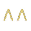 Brevani 14K Yellow Gold Double Row Diamond Huggie Earrings