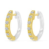 Brevani 14K Yellow Gold & White Gold Diamond Reversible Huggie Earrings