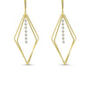 Brevani 14K Yellow Gold Dashing Diamond 3-D Geometric Earrings