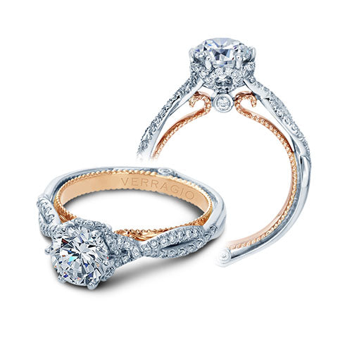 Verragio 18k Two Tone Gold Couture 0.35ct Diamond Semi Mount Engagement Ring