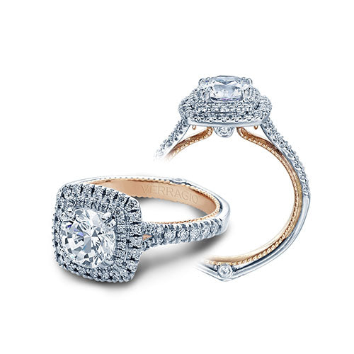 Verragio 18k Two Tone Gold Couture 0.55ct Diamond Semi Mount Engagement Ring