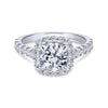 Gabriel & Co. 14k White Gold Contemporary Halo Engagement Ring