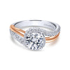 Gabriel & Co. 14k Two Tone Gold Contemporary Bypass Engagement Ring