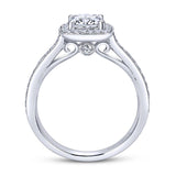 Gabriel & Co. 14k White Gold Victorian Halo Engagement Ring