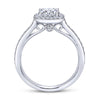 Gabriel & Co. 14k White Gold Victorian Halo Engagement Ring