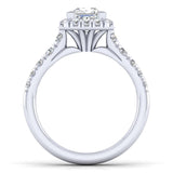 Gabriel & Co. 14k White Gold Contemporary Halo Engagement Ring