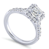 Gabriel & Co. 14k White Gold Contemporary Halo Engagement Ring