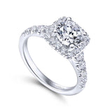 Gabriel & Co. 14k White Gold Contemporary Halo Engagement Ring