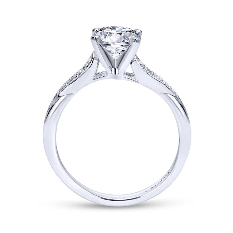 Gabriel & Co. 14k White Gold Contemporary Straight Engagement Ring