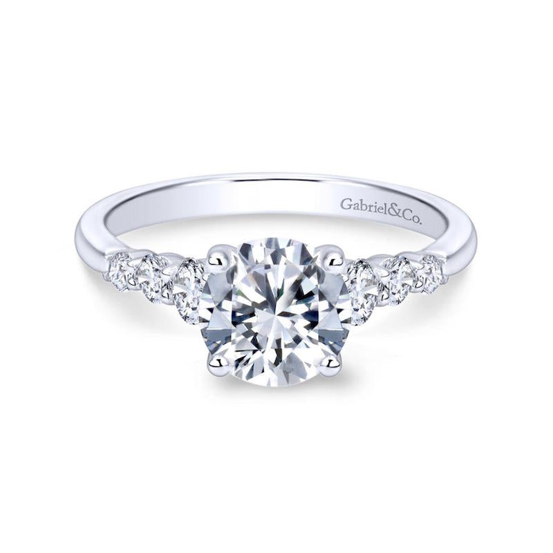 Gabriel & Co. 14k White Gold Contemporary Straight Engagement Ring