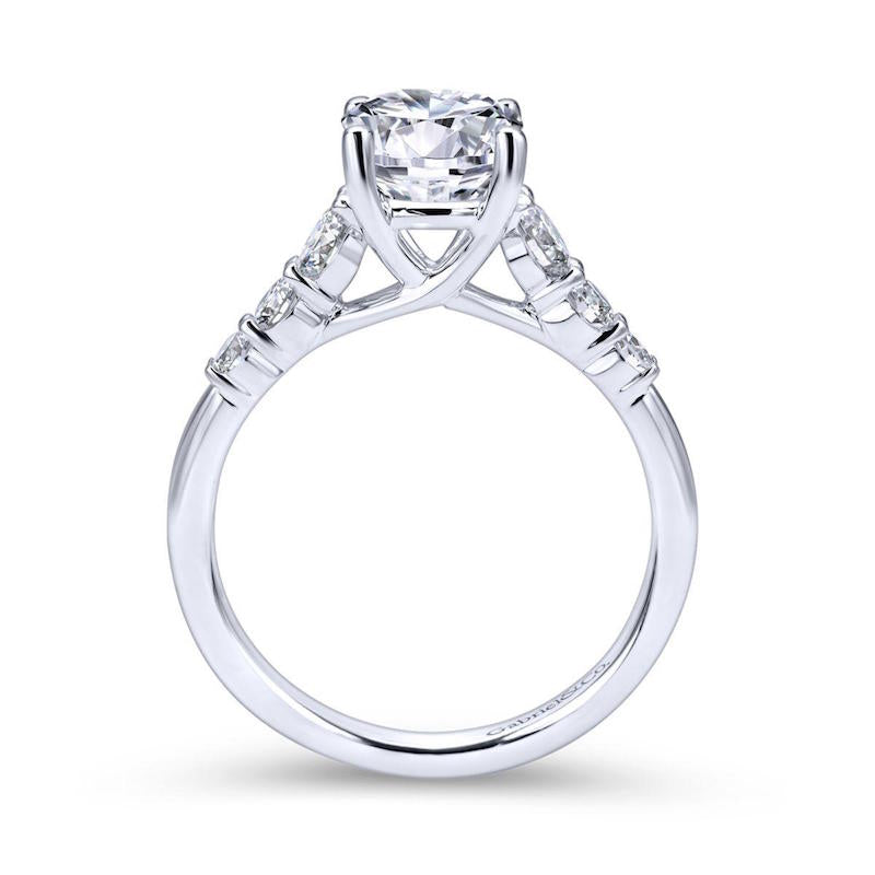 Gabriel & Co. 14k White Gold Contemporary Straight Engagement Ring