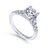 Gabriel & Co. 14k White Gold Contemporary Straight Engagement Ring