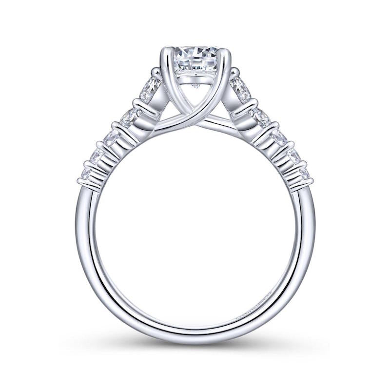 Gabriel & Co. 14k White Gold Contemporary Straight Engagement Ring