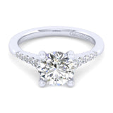 Gabriel & Co. 14k White Gold Contemporary Halo Engagement Ring