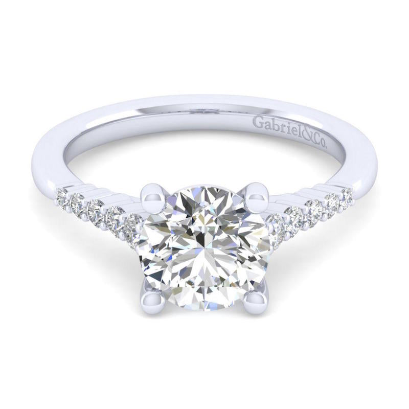 Gabriel & Co. 14k White Gold Contemporary Halo Engagement Ring