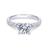 Gabriel & Co. 14k White Gold Contemporary Straight Engagement Ring