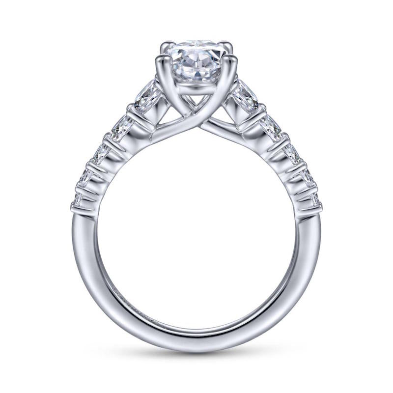 Gabriel & Co. 14k White Gold Contemporary Straight Engagement Ring